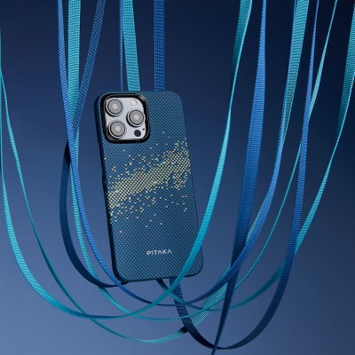 Apple iPhone 15 Pro Case Magsafe Charging Featured Aramid Fiber Pitaka Tactile Woven Starpeak Series Milky Way Galaxy Cover - 22
