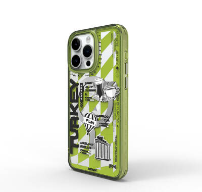 Apple iPhone 15 Pro Case Magsafe Charging Featured Patterned Wiwu Turkey A Series Cover - Wiwu