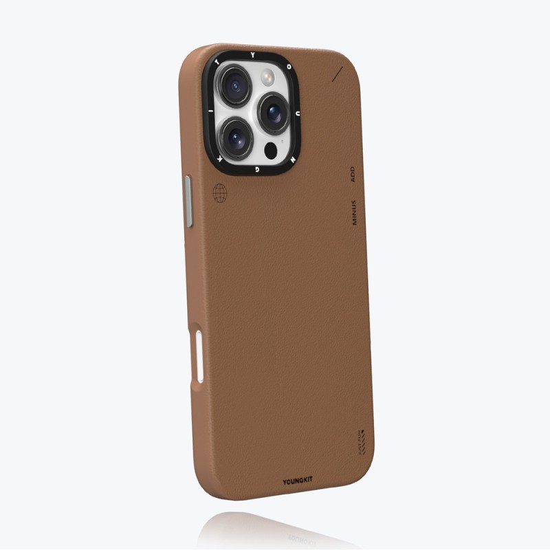 Apple iPhone 15 Pro Case Magsafe Charging Featured Simple Matte Leather Texture Youngkit Tech Fashion Series Cover - 5