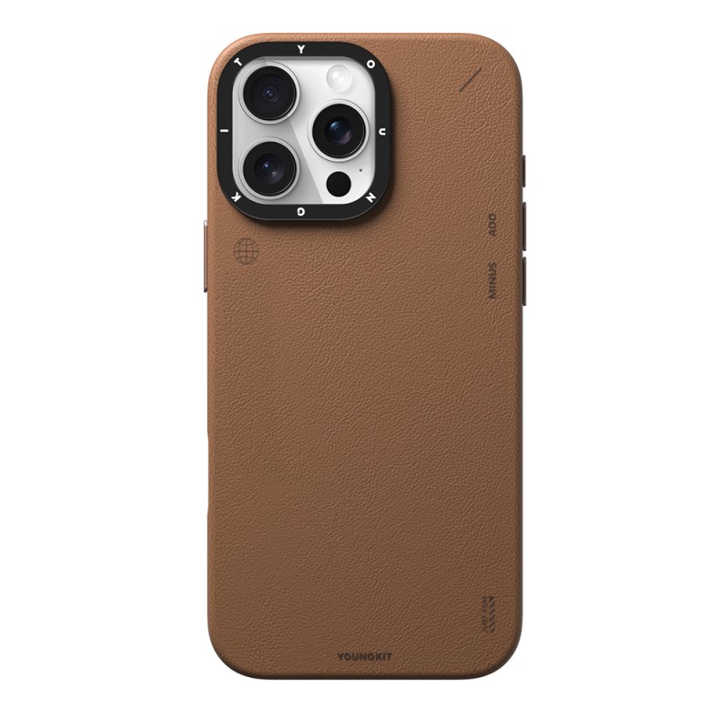 Apple iPhone 15 Pro Case Magsafe Charging Featured Simple Matte Leather Texture Youngkit Tech Fashion Series Cover - 6