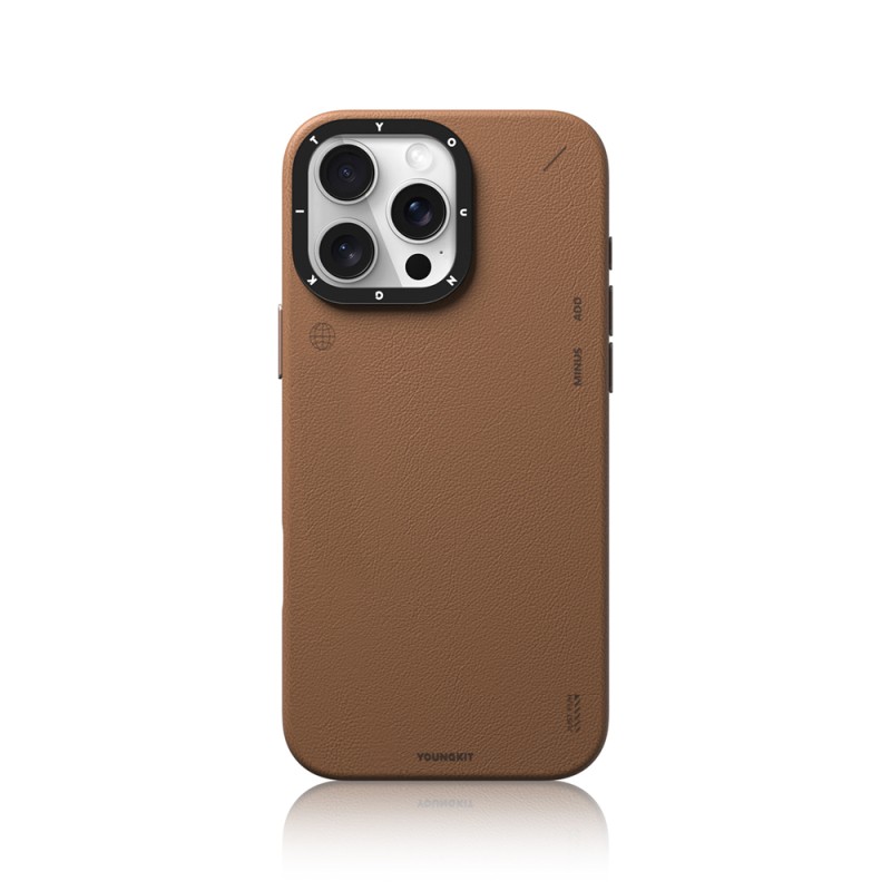 Apple iPhone 15 Pro Case Magsafe Charging Featured Simple Matte Leather Texture Youngkit Tech Fashion Series Cover - 7
