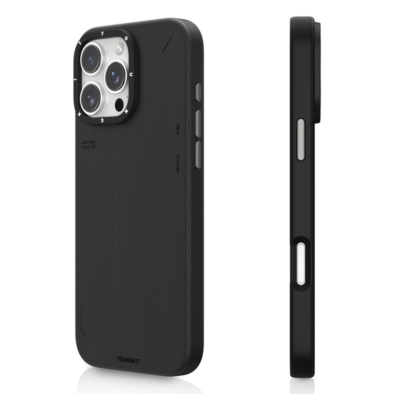 Apple iPhone 15 Pro Case Magsafe Charging Featured Simple Matte Leather Texture Youngkit Tech Fashion Series Cover - 2