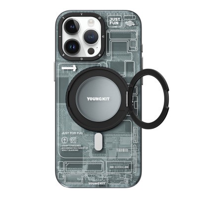 Apple iPhone 15 Pro Case Magsafe Charging Featured Youngkit 360° Stand Technology Series Cover - 4