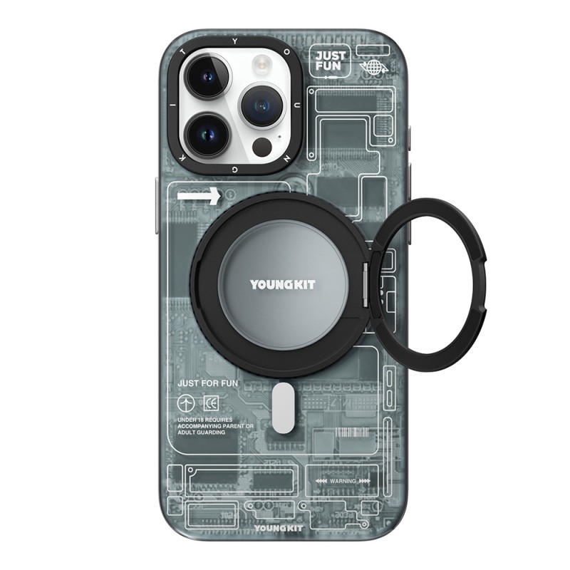 Apple iPhone 15 Pro Case Magsafe Charging Featured Youngkit 360° Stand Technology Series Cover - 4