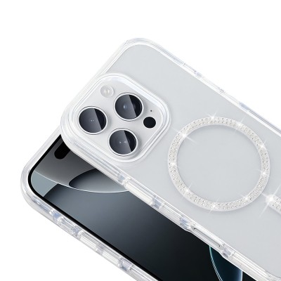 Apple iPhone 15 Pro Case Stone Design M-safe Charging Feature Zore Koment Silicone Cover - 6