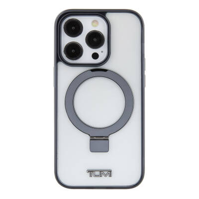Apple iPhone 15 Pro Case TUMI Original Licensed Magsafe Charging Feature Metal Logo Ring Stand Silicone Cover - 4