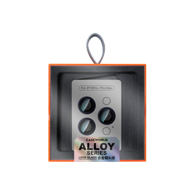 Apple iPhone 15 Pro CaseWorld Alloy Series Oleophobic Anti-Reflective Camera Lens Protector - 9