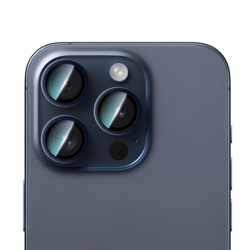 Apple iPhone 15 Pro CaseWorld Alloy Series Oleophobic Anti-Reflective Camera Lens Protector - 6