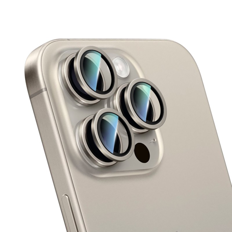 Apple iPhone 15 Pro Max CaseWorld Alloy Serisi Oleofobik Anti Reflective Kamera Lens Koruyucu - 7
