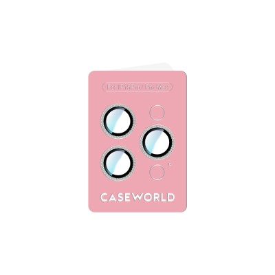 Apple iPhone 15 Pro CaseWorld Alloy Sparkling Diamond Series Stone Lens Protector - 7
