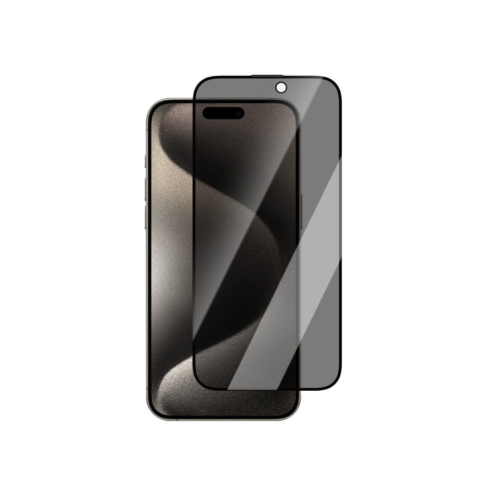 Apple iPhone 15 Pro CaseWorld Armor Serisi Eyesafe Teknolojili 0.15mm 3D Privacy Temperli Cam Ekran Koruyucu + Uygulama Aparatlı
