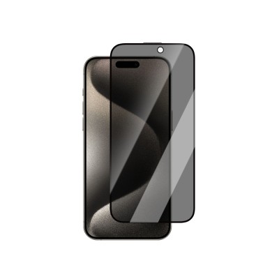 Apple iPhone 15 Pro CaseWorld Armor Serisi Eyesafe Teknolojili 0.15mm 3D Privacy Temperli Cam Ekran Koruyucu + Uygulama Aparatlı - 2