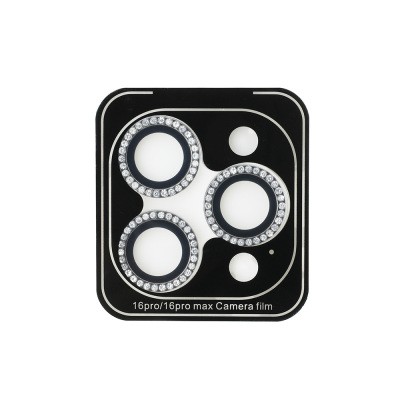 Apple iPhone 15 Pro Guess Orjinal Lisanslı Rhinestone Taşlı Lens Koruyucu - 3