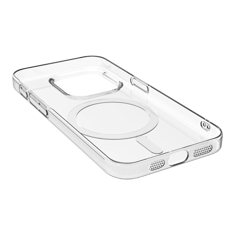 Apple iPhone 15 Pro Kamera Korumalı M-Safe Şarj Özellikli Şeffaf Zore London Sert PC Kapak - 3