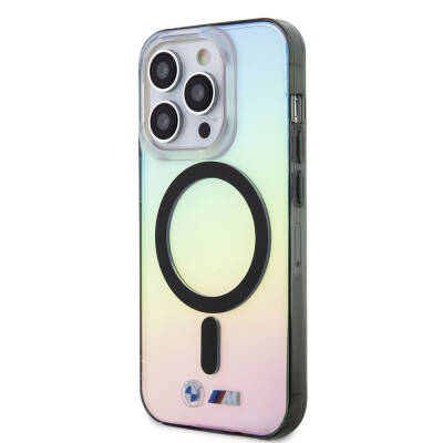 Apple iPhone 15 Pro Kılıf BMW M-safe Şarj Özellikli Transparan Renk Geçişli Iridescent Orjinal Lisanslı Kapak - 2