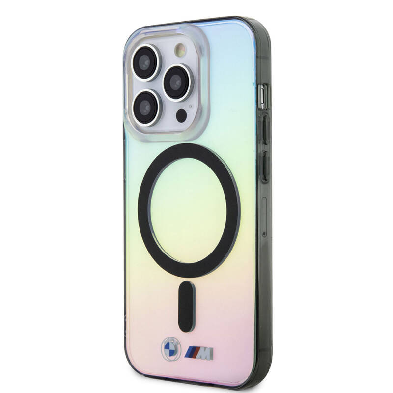 Apple iPhone 15 Pro Kılıf BMW M-safe Şarj Özellikli Transparan Renk Geçişli Iridescent Orjinal Lisanslı Kapak - 2