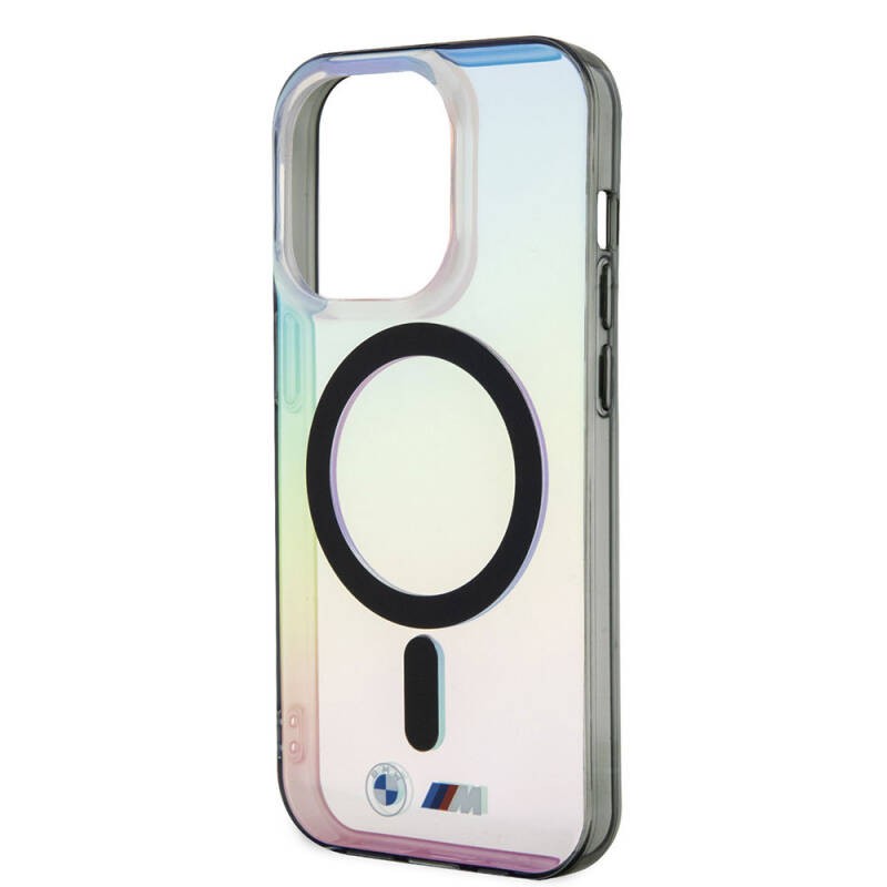 Apple iPhone 15 Pro Kılıf BMW M-safe Şarj Özellikli Transparan Renk Geçişli Iridescent Orjinal Lisanslı Kapak - 5