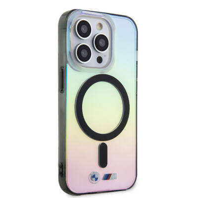 Apple iPhone 15 Pro Kılıf BMW M-safe Şarj Özellikli Transparan Renk Geçişli Iridescent Orjinal Lisanslı Kapak - 8