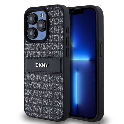 Apple iPhone 15 Pro Kılıf DKNY Orjinal Lisanslı 3D Yazılı Repeat Texture Pattern Kapak - DKNY