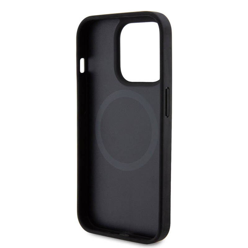 Apple iPhone 15 Pro Kılıf Ferrari Orjinal Lisanslı M-safe Şarj Özellikli Metal Logolu PU Karbon Kapak - 7
