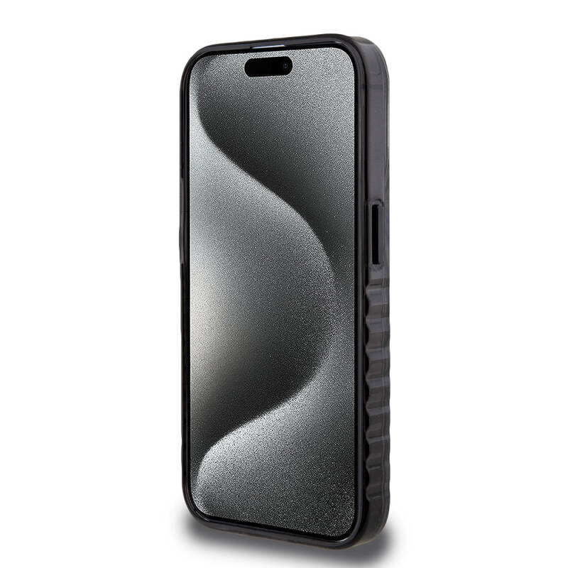 Apple iPhone 15 Pro Kılıf Ferrari Orjinal Lisanslı M-safe Şarj Özellikli Tırtıklı Kenar Tasarımlı Ortalanmış Logo Kapak - 14