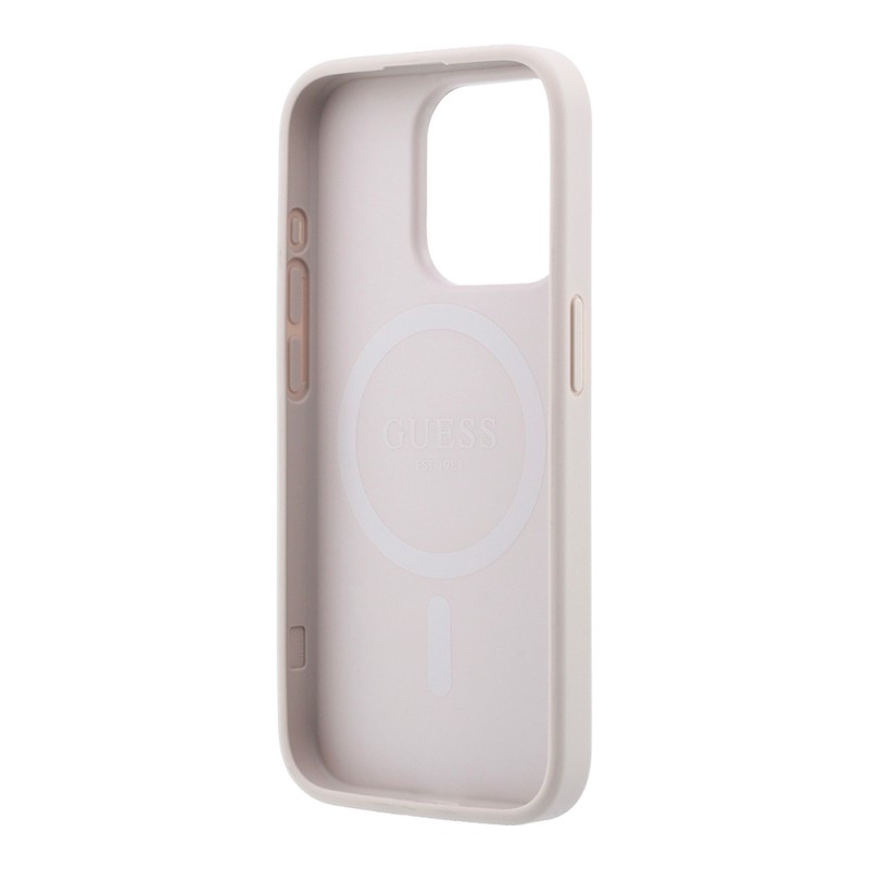Apple iPhone 15 Pro Kılıf Guess Orjinal Lisanslı M-safe Kabartmalı 4G Desenli Yazı Logolu Kapak - 8