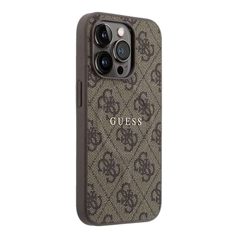 Apple iPhone 15 Pro Kılıf Guess Orjinal Lisanslı M-safe Kabartmalı 4G Desenli Yazı Logolu Kapak - 11