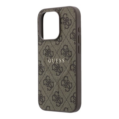 Apple iPhone 15 Pro Kılıf Guess Orjinal Lisanslı M-safe Kabartmalı 4G Desenli Yazı Logolu Kapak - 13