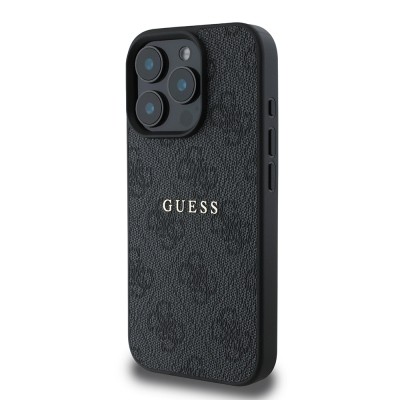 Apple iPhone 15 Pro Kılıf Guess Orjinal Lisanslı M-safe Şarj Özellikli 4G Desen Yazı Logolu Kapak - 5