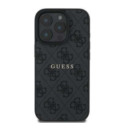 Apple iPhone 15 Pro Kılıf Guess Orjinal Lisanslı M-safe Şarj Özellikli 4G Desen Yazı Logolu Kapak - 6