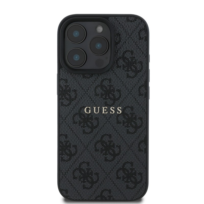 Apple iPhone 15 Pro Kılıf Guess Orjinal Lisanslı M-safe Şarj Özellikli 4G Desen Yazı Logolu Kapak - 6