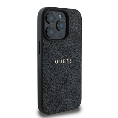 Apple iPhone 15 Pro Kılıf Guess Orjinal Lisanslı M-safe Şarj Özellikli 4G Desen Yazı Logolu Kapak - 7