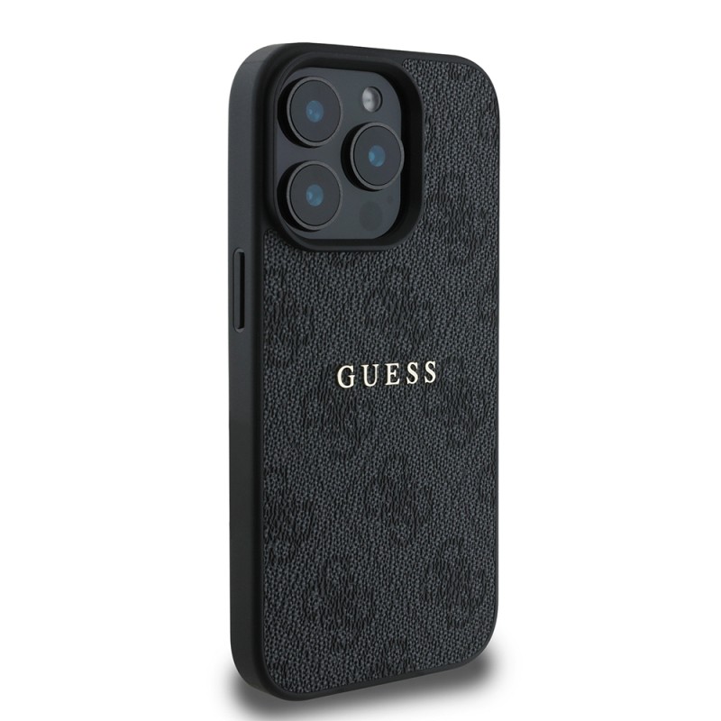 Apple iPhone 15 Pro Kılıf Guess Orjinal Lisanslı M-safe Şarj Özellikli 4G Desen Yazı Logolu Kapak - 7