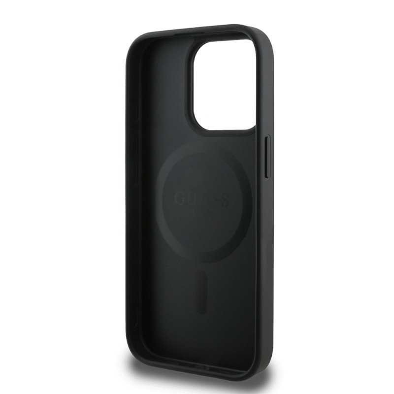 Apple iPhone 15 Pro Kılıf Guess Orjinal Lisanslı M-safe Şarj Özellikli 4G Desen Yazı Logolu Kapak - 10