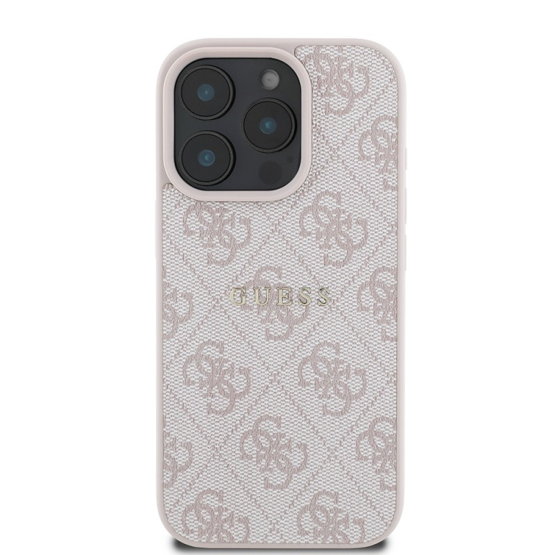 Apple iPhone 15 Pro Kılıf Guess Orjinal Lisanslı M-safe Şarj Özellikli 4G Desen Yazı Logolu Kapak - 13