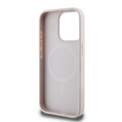 Apple iPhone 15 Pro Kılıf Guess Orjinal Lisanslı M-safe Şarj Özellikli 4G Desen Yazı Logolu Kapak - 17