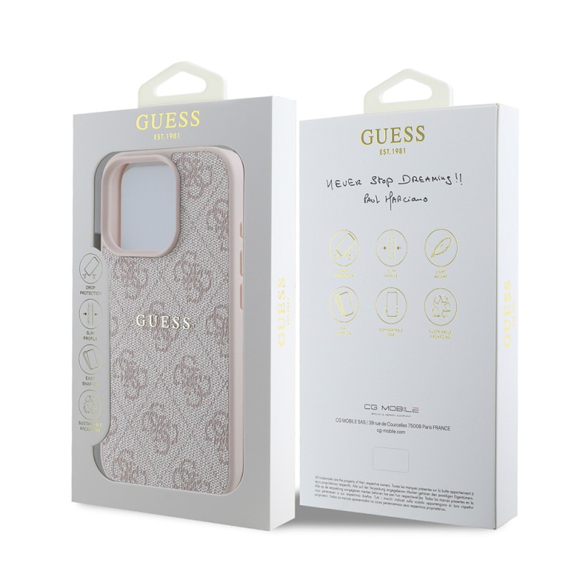 Apple iPhone 15 Pro Kılıf Guess Orjinal Lisanslı M-safe Şarj Özellikli 4G Desen Yazı Logolu Kapak - 18