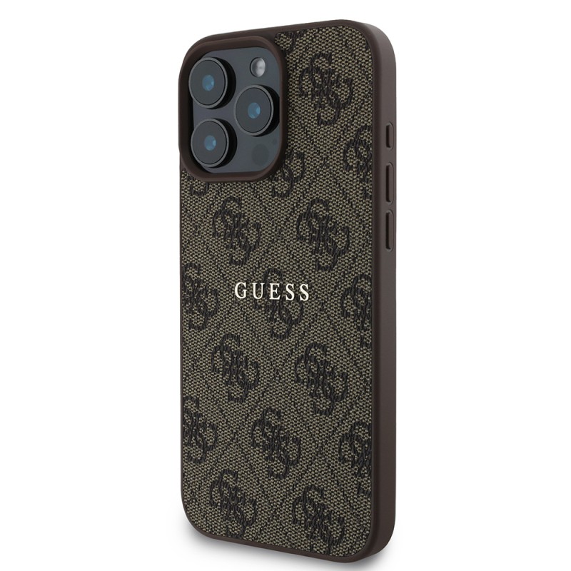 Apple iPhone 15 Pro Kılıf Guess Orjinal Lisanslı M-safe Şarj Özellikli 4G Desen Yazı Logolu Kapak - 19