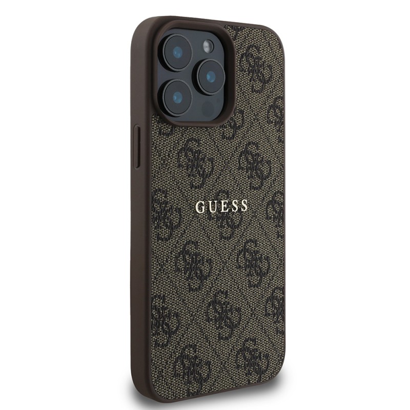 Apple iPhone 15 Pro Kılıf Guess Orjinal Lisanslı M-safe Şarj Özellikli 4G Desen Yazı Logolu Kapak - 21