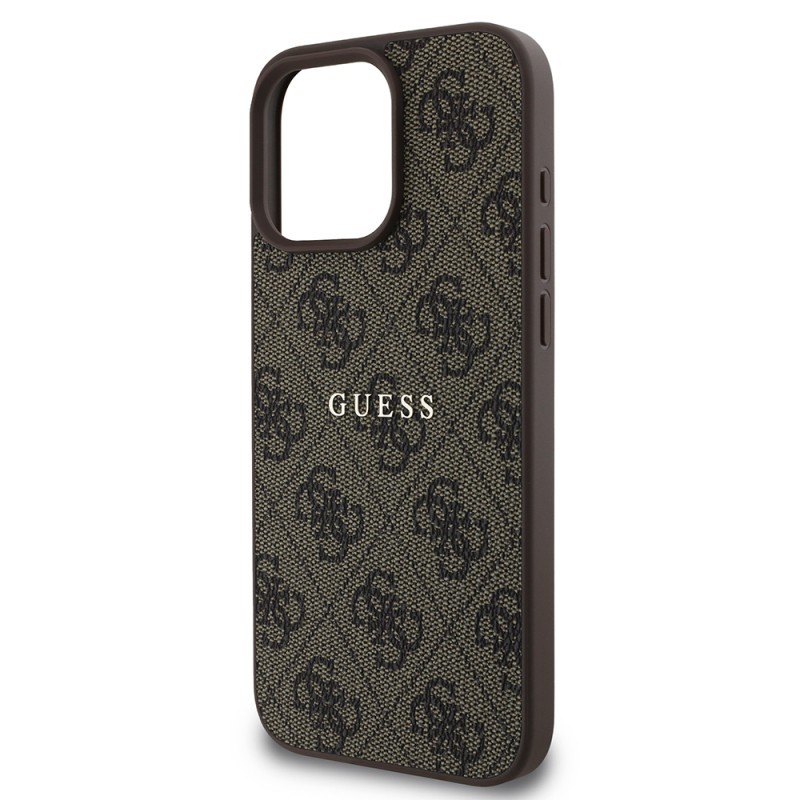 Apple iPhone 15 Pro Kılıf Guess Orjinal Lisanslı M-safe Şarj Özellikli 4G Desen Yazı Logolu Kapak - 23