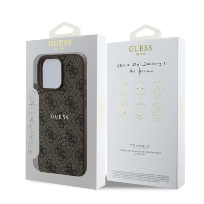 Apple iPhone 15 Pro Kılıf Guess Orjinal Lisanslı M-safe Şarj Özellikli 4G Desen Yazı Logolu Kapak - 25