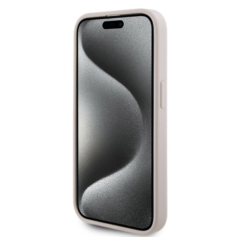 Apple iPhone 15 Pro Kılıf Hello Kitty Orjinal Lisanslı M-safe Şarj Özellikli Baskı Logolu Uyuyan Kitty Deri Kapak - 5