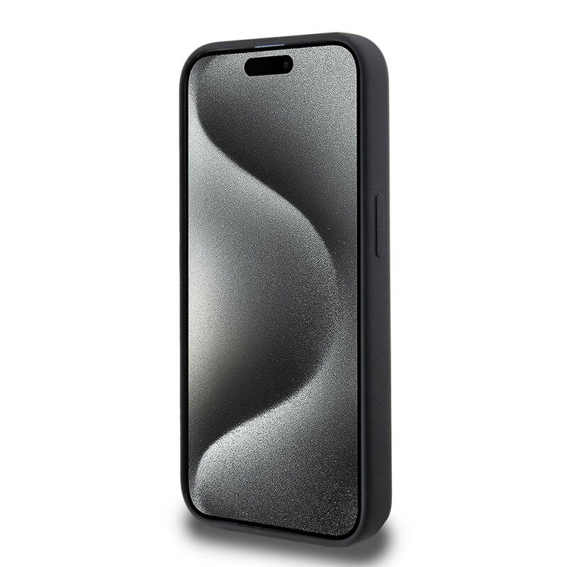 Apple iPhone 15 Pro Kılıf Hello Kitty Orjinal Lisanslı M-safe Şarj Özellikli Kitty Head Deri Kapak - 13