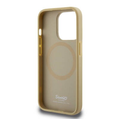 Apple iPhone 15 Pro Kılıf Hello Kitty Orjinal Lisanslı M-safe Şarj Özellikli Kitty Head Deri Kapak - 6
