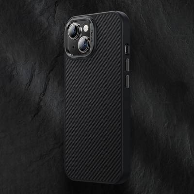 Apple iPhone 15 Pro Kılıf Karbon Fiber M-safe Şarj Özellikli Benks Hybrid ArmorPro 600D Kevlar Kapak - 5