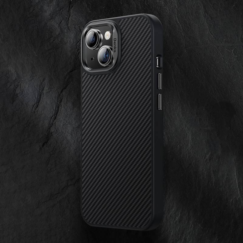 Apple iPhone 15 Pro Kılıf Karbon Fiber M-safe Şarj Özellikli Benks Hybrid ArmorPro 600D Kevlar Kapak - 5