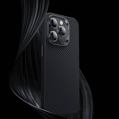 Apple iPhone 15 Pro Kılıf Karbon Fiber M-safe Şarj Özellikli Benks Hybrid ArmorPro 600D Kevlar Kapak - 2