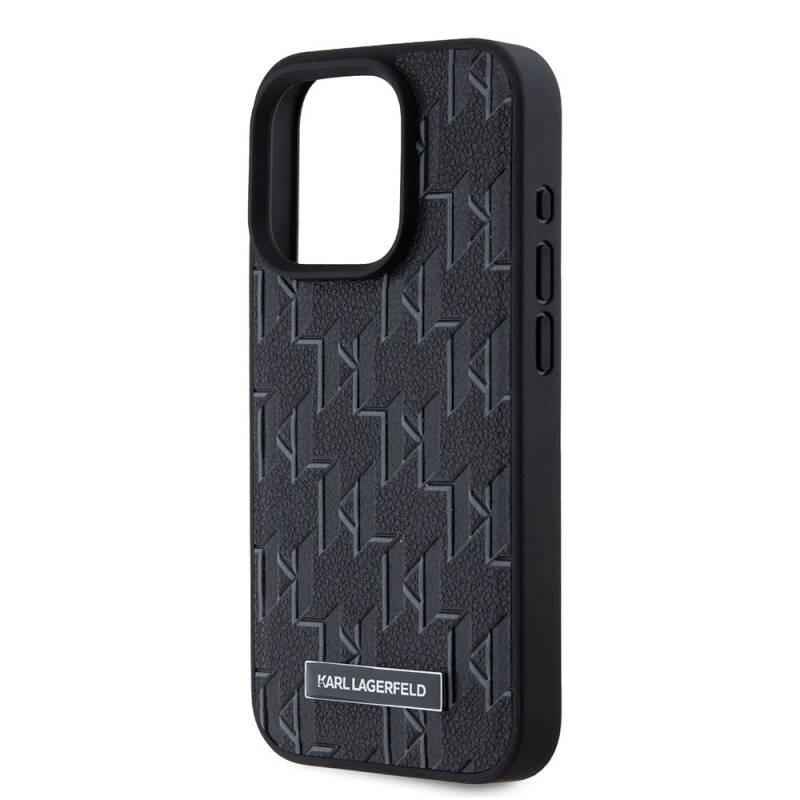 Apple iPhone 15 Pro Kılıf Karl Lagerfeld Orjinal Lisanslı M-safe Şarj Özellikli KL Yazılı Hot Stamp Kapak - 12
