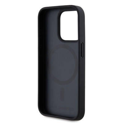 Apple iPhone 15 Pro Kılıf Karl Lagerfeld Orjinal Lisanslı M-safe Şarj Özellikli KL Yazılı Hot Stamp Kapak - 14