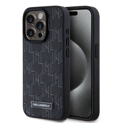 Apple iPhone 15 Pro Kılıf Karl Lagerfeld Orjinal Lisanslı M-safe Şarj Özellikli KL Yazılı Hot Stamp Kapak - 2